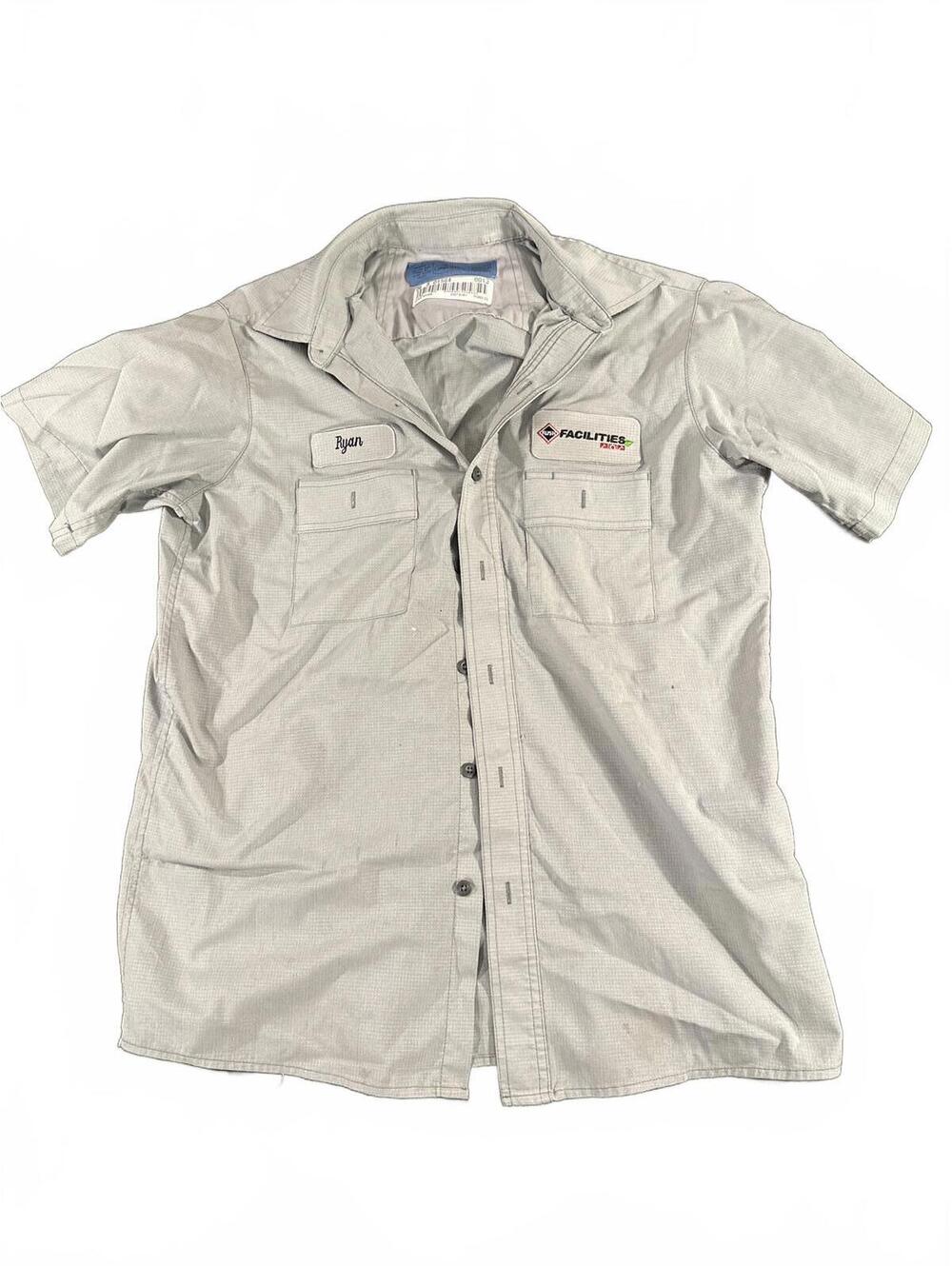 [2x] Cintas Men's Large White Comfort-Flex Work Shirts